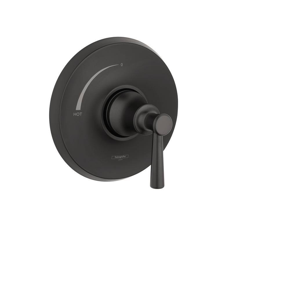 Joleena Matte Black Wall-Mounted Lever Shower Trim Kit