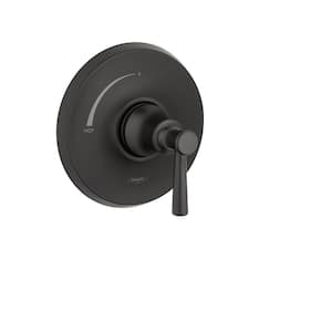 Joleena 1-Handle Wall Mount Shower Trim Kit in Matte Black Valve Not Included