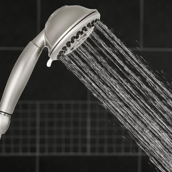 9-Spray 4.5 in. Single Wall Mount Low Flow Handheld Adjustable Shower Head in Brushed Nickel