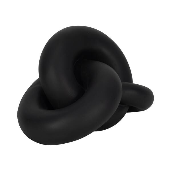 Liv & Skye Black 6.25 in. x 7 in. Resin Knot Sculpture 20173