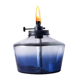 6.25 in. Table Torch Glass Ombre Blue