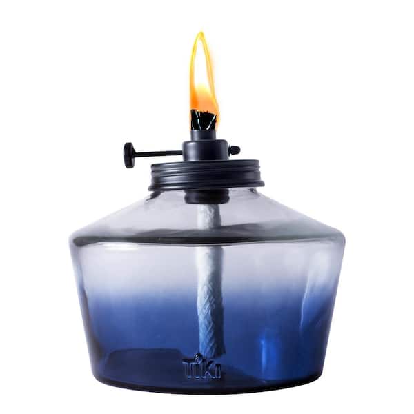 TIKI 6.25 in. Table Torch Glass Ombre Blue