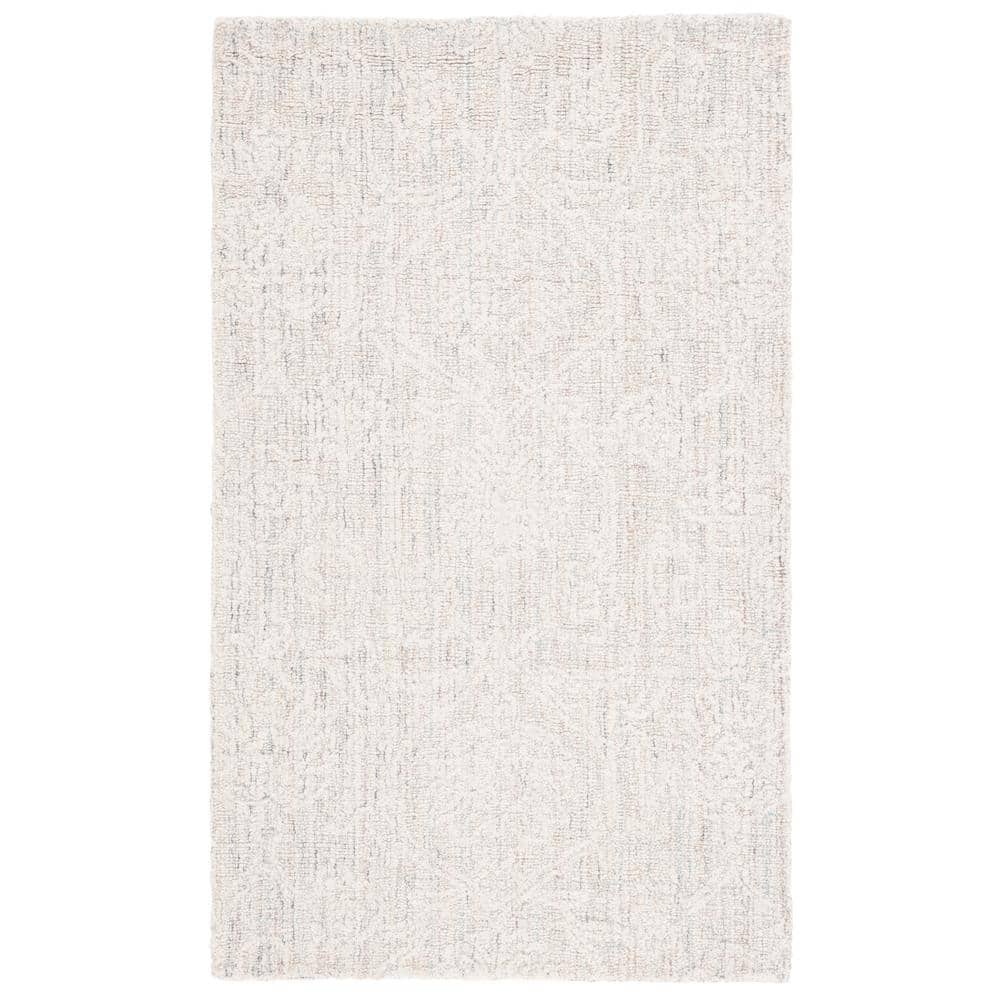 Handmade Blue/Ivory Wool Tufted 3' x 5' Area Rug