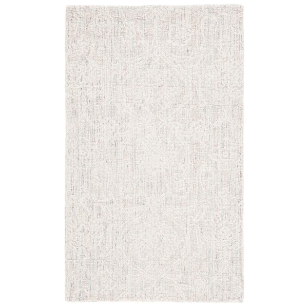SAFAVIEH Ebony Blue/Ivory Doormat 3 ft. x 5 ft. Botanical Area Rug