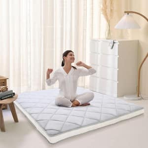 BOZTIY Japanese Floor Mattress 4 in. Polyester Fill Tatami Mat Sleeping Pad Foldable Roll Up Mattress Black Queen Size I1327138 GE QUEEN 1 The Home Depot