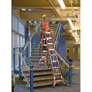 22 ft. Reach Height Multi-Purpose Fiberglass PRO Ladder with 300 lbs. Load Capacity Type IA
