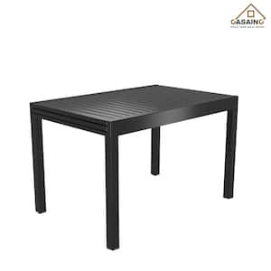 Retractable Aluminum 29.5 inch H Outdoor Dining Table with Extension 53 in. -106 in.