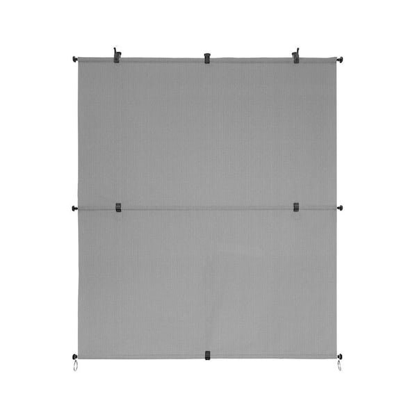 4 ft. x 6 ft. Light Gray Cordless Fold Shade Blind Sun Shade, UV Blockage for Patio Porch Backyard Gazebo Deck Balcony