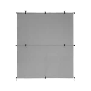 5 ft. x 6 ft. Light Gray Cordless Fold Shade Blind Sun Shade, UV Blockage for Patio Porch Backyard Gazebo Deck Balcony