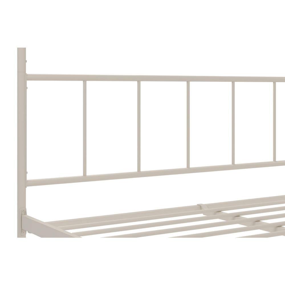 Marion Queen White Metal Canopy Platform Bed with Headboard