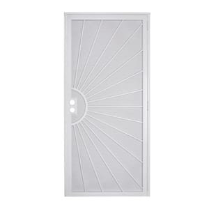 36 in. x 80 in.Radiance Perforated Screen Security Door White