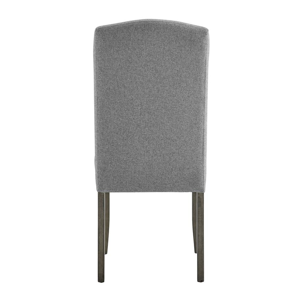Emily Gray Upholstered Side Chair with Wood Legs