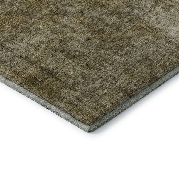 Mayfield Premium Machine Washable Abstract AMF1656 Pewter 3 ft. x 5 ft. Area Rug
