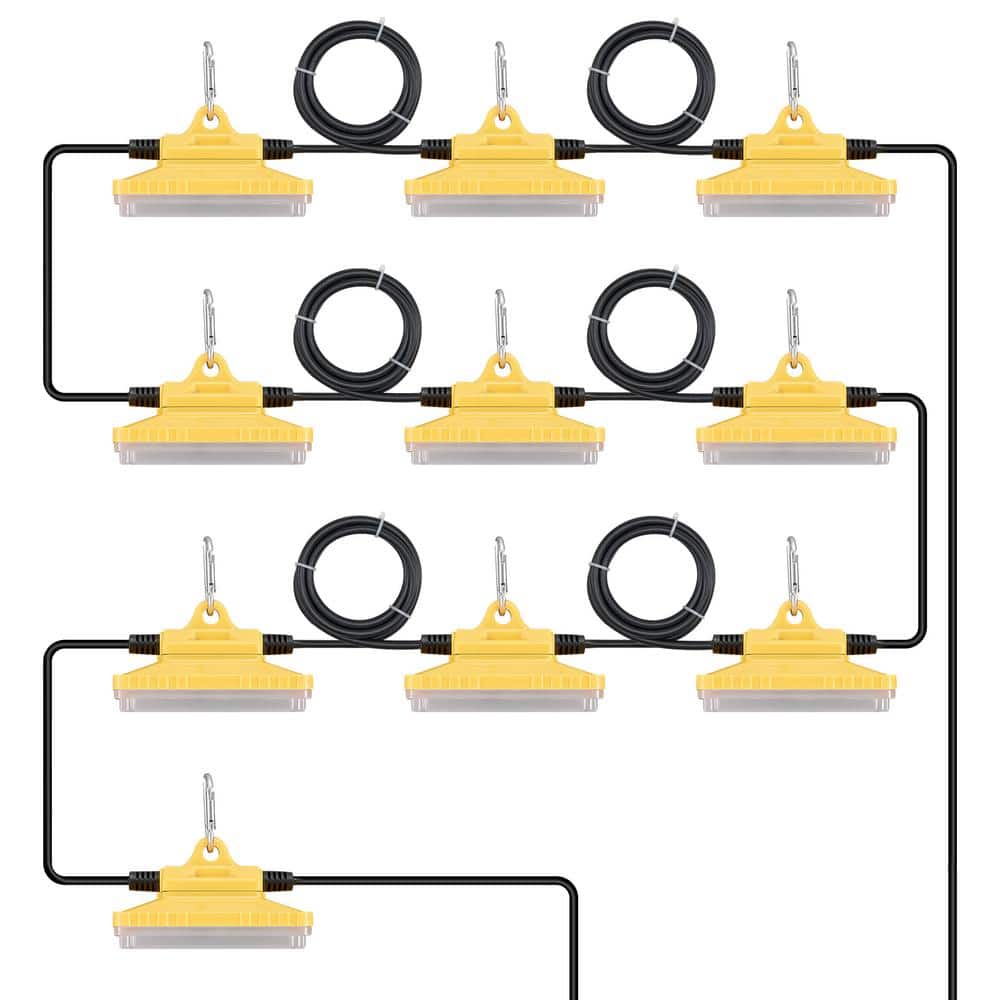 10PCs 100 ft. Construction String Lights 150-Watt String Work Light with Hanging Hooks for Construction Site ETL Listed price history on PriceWatchPro