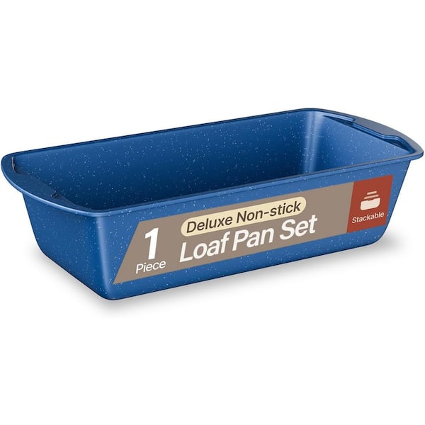 1-Piece Nonstick Loaf Pan-Carbon Steel 11" Large Baking Bread Pan, Blue Marble