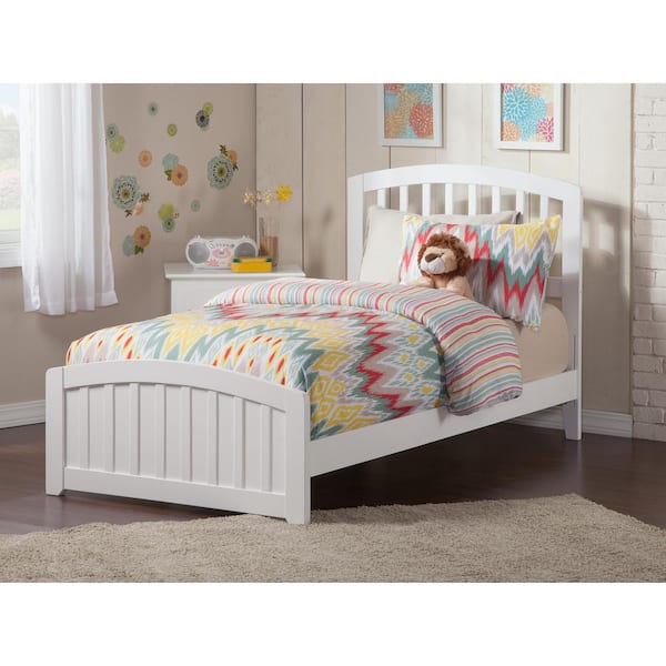 AFI Richmond White Twin Traditional Bed with Matching Foot Board