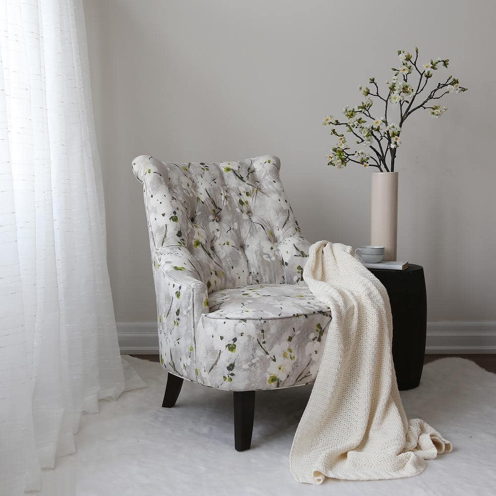 Gray best sale floral chair