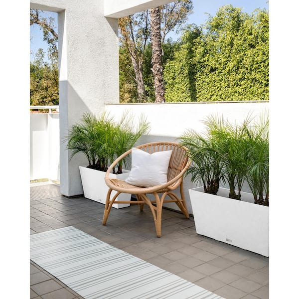 Midori 39 in. White Trough Plastic Planter (2-Pack)