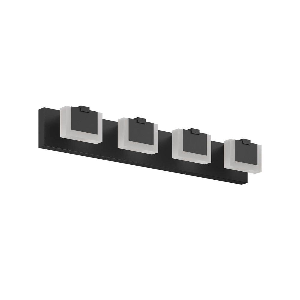 30 in. 4-Light Black LED Vanity Light with Acrylic Shades, Bathroom Wall Light Over Mirror price history on PriceWatchPro