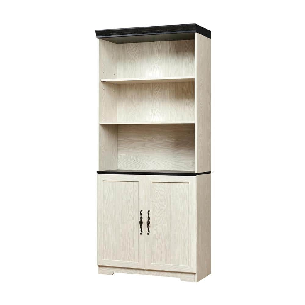 White 70.86 in. Accent Cabinet Office Storage Cabinet with 5 Shelves and Barn Doors durable construction
