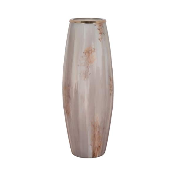 Liv & Skye 24 in. Tan Glass Urn Decorative Vase