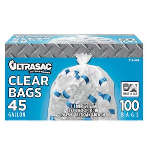 45-Gal. Clear RecyclingHeavy Duty Trash Bags (100-Count)
