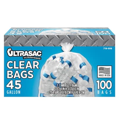 45-Gal. Clear Recycling Bags (100-Count)