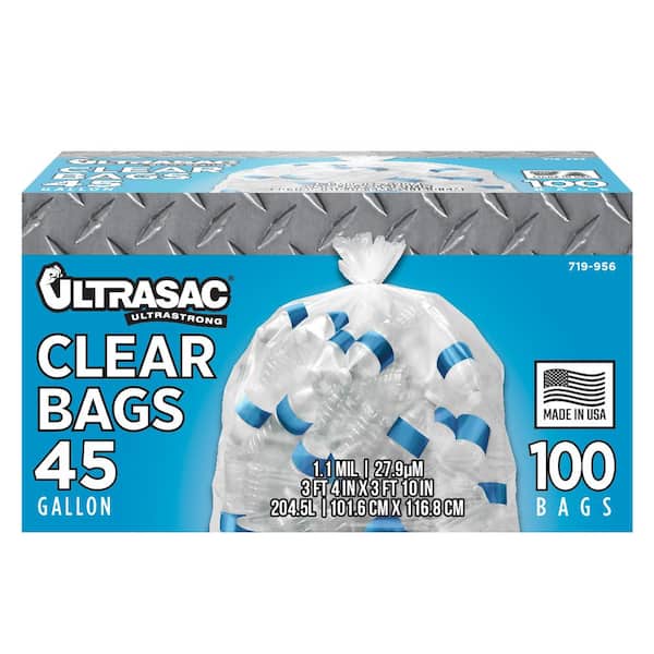 Ultrasac 45-Gal. Clear RecyclingHeavy Duty Trash Bags (100-Count)