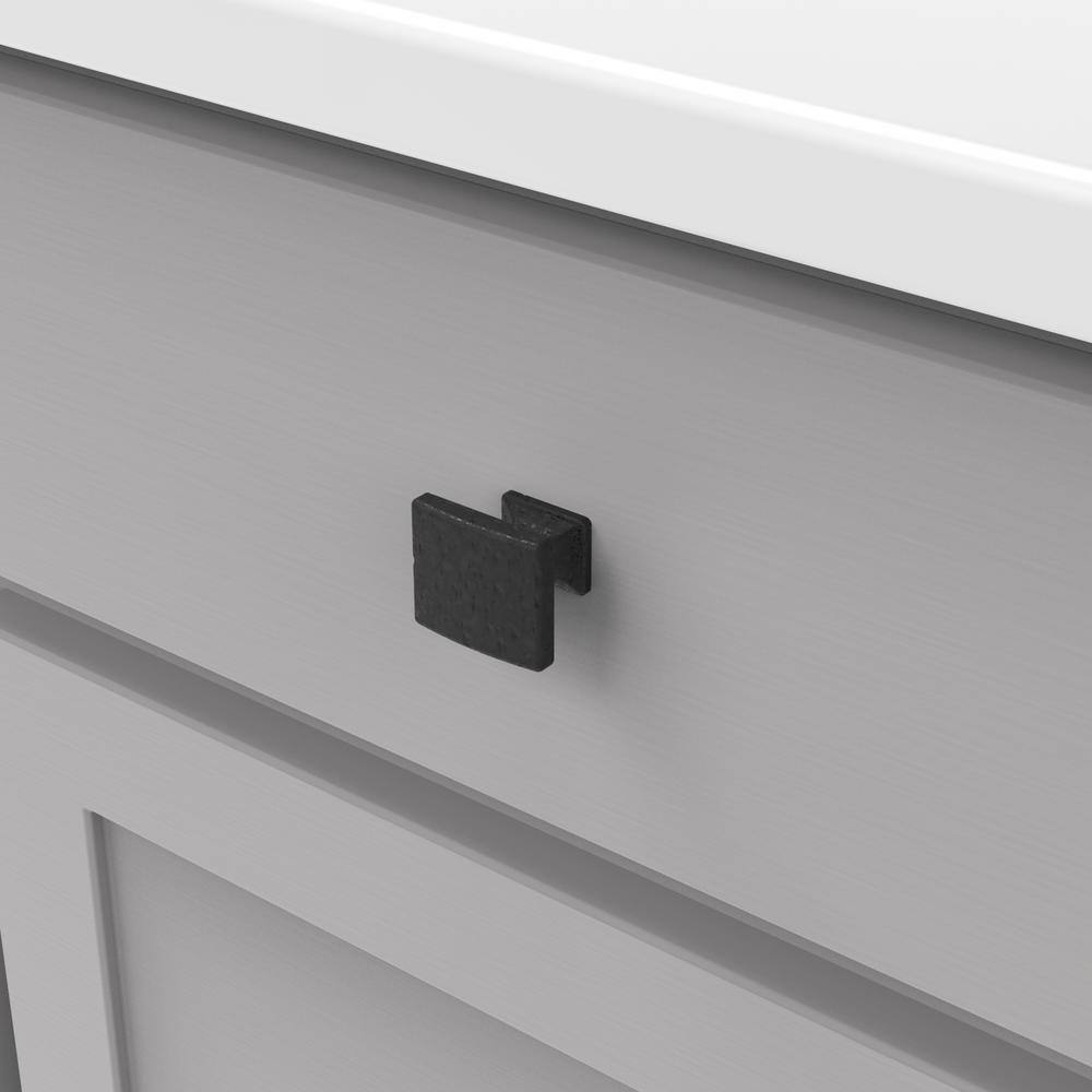 Black Iron Rectangular Modern Farmhouse Cabinet Knob