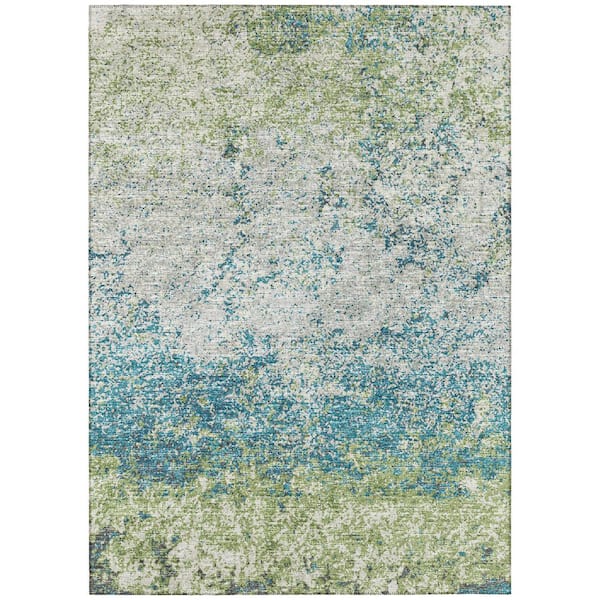 Addison Rugs Rylee Green 5 ft. x 7 ft. 6 in. Geometric Indoor/Outdoor Area Rug