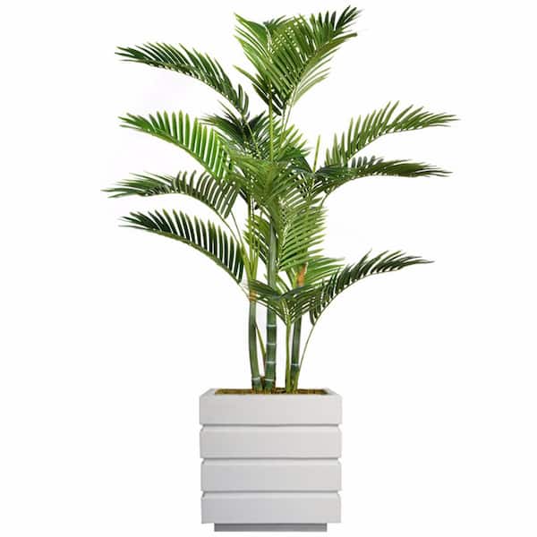 VINTAGE HOME 54 in. Tall Palm Tree Artificial Decorative Faux with Burlap Kit and Fiberstone Planter