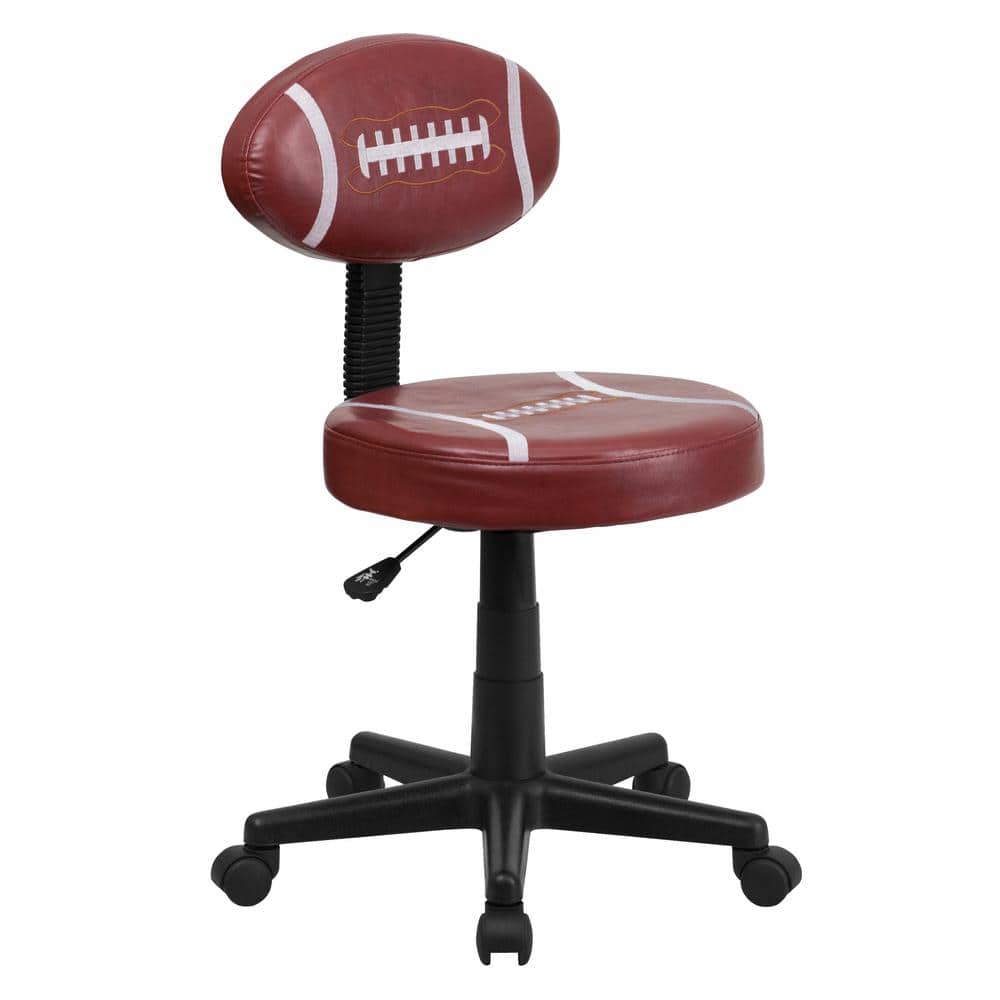 Gridiron Glory Brown Vinyl Swivel Task Chair with Metal Base