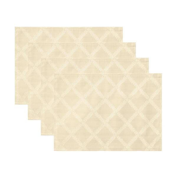Lenox Laurel Leaf Placemats, Set of 4, Ivory - 13"W x 18"L