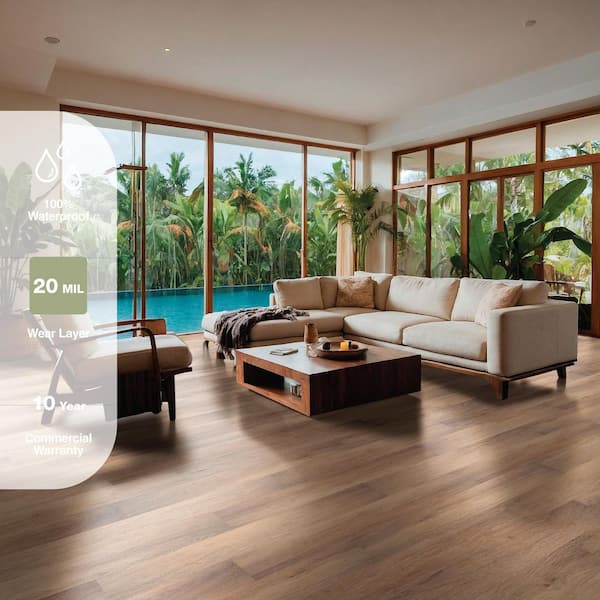 Druid Hills 20 MIL x 7 in. x 60 in. Waterproof Click Lock Rigid Core Luxury Vinyl Plank Flooring (23.76 sq. ft. /Case)