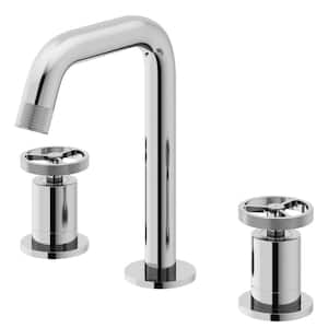 Cass Two Handle Three-Hole Widespread Bathroom Faucet in Chrome