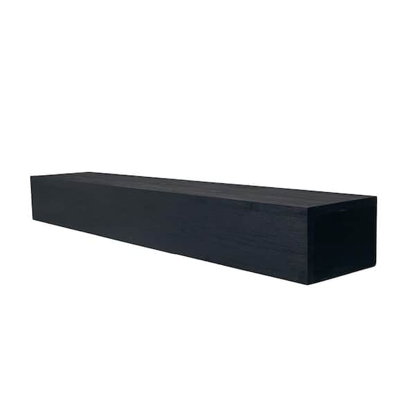 72 in. W x 9 in. D Espresso Rustic Wood Mounted Decorative Wall Shelf
