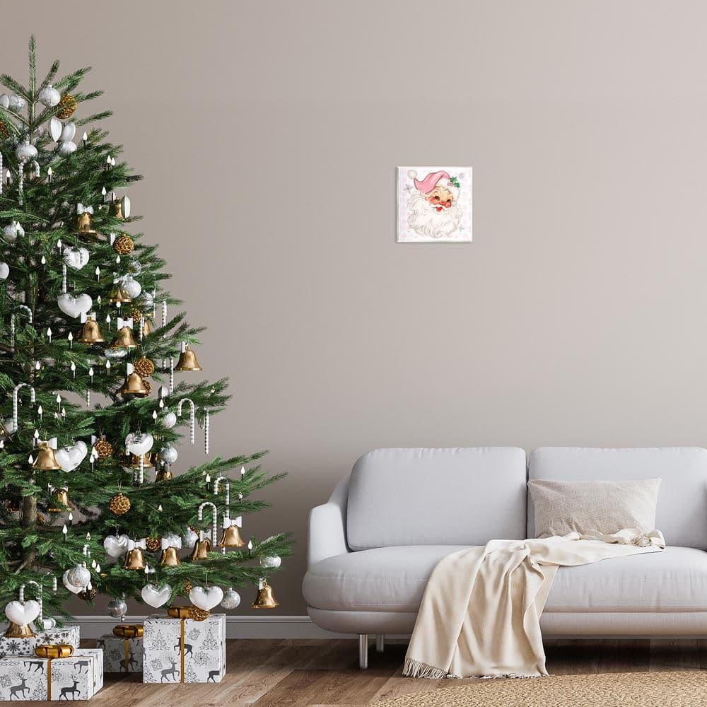 Pastel Vintage Jolly Santa by Mollie B. Unframed Abstract Graphic Art Print 12 in. x 12 in. price history on PriceWatchPro