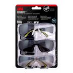 SecureFit 400 Series Black/Neon Green Frame with Anti-Fog Lens Safety Eyewear (3-Pack)