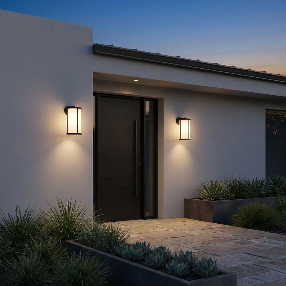 Luning 9.88 in. W 1-Light Textured Black Hardwired Extra Large Outdoor Wall Lantern Sconce, No Bulb Included price history on PriceWatchPro