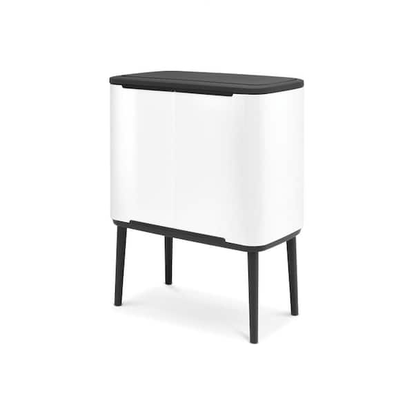Brabantia Bo 9 Gallon Dual Compartment White Steel Rectangular
