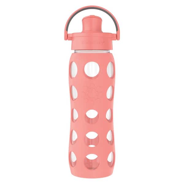 LIFEFACTORY 22 oz. Cantaloupe Glass Water Bottle LG4321MCA4 - The Home Depot