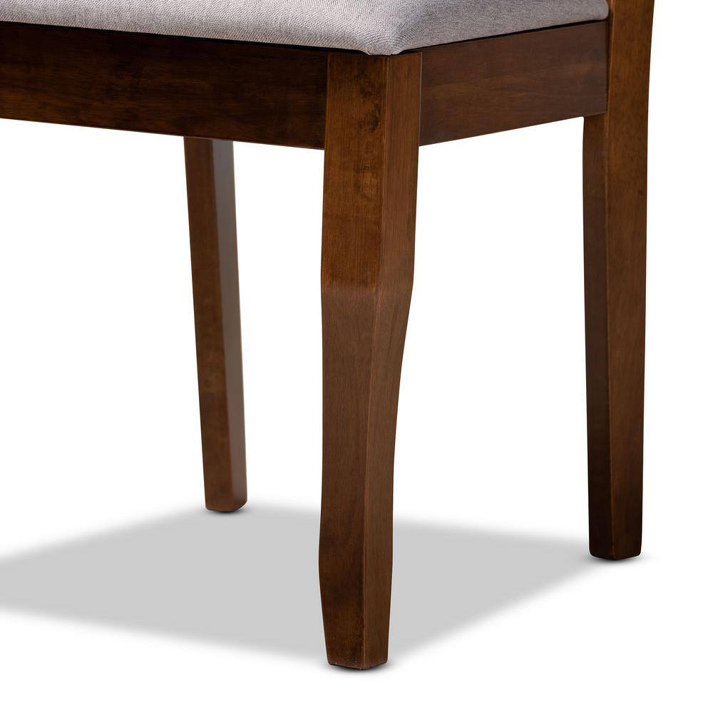 Walnut Brown & Gray Cane-Back Dining Chair Set of 4