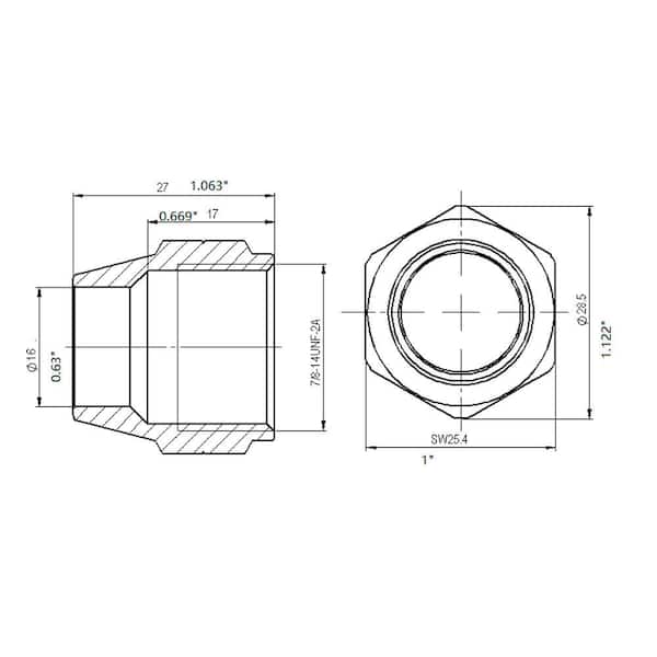 5/8 in. Flare Brass Nut Fitting (2-Pack)