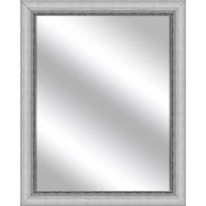 Medium Rectangle Stainless Silver Art Deco Mirror (32.375 in. H x 26.375 in. W)