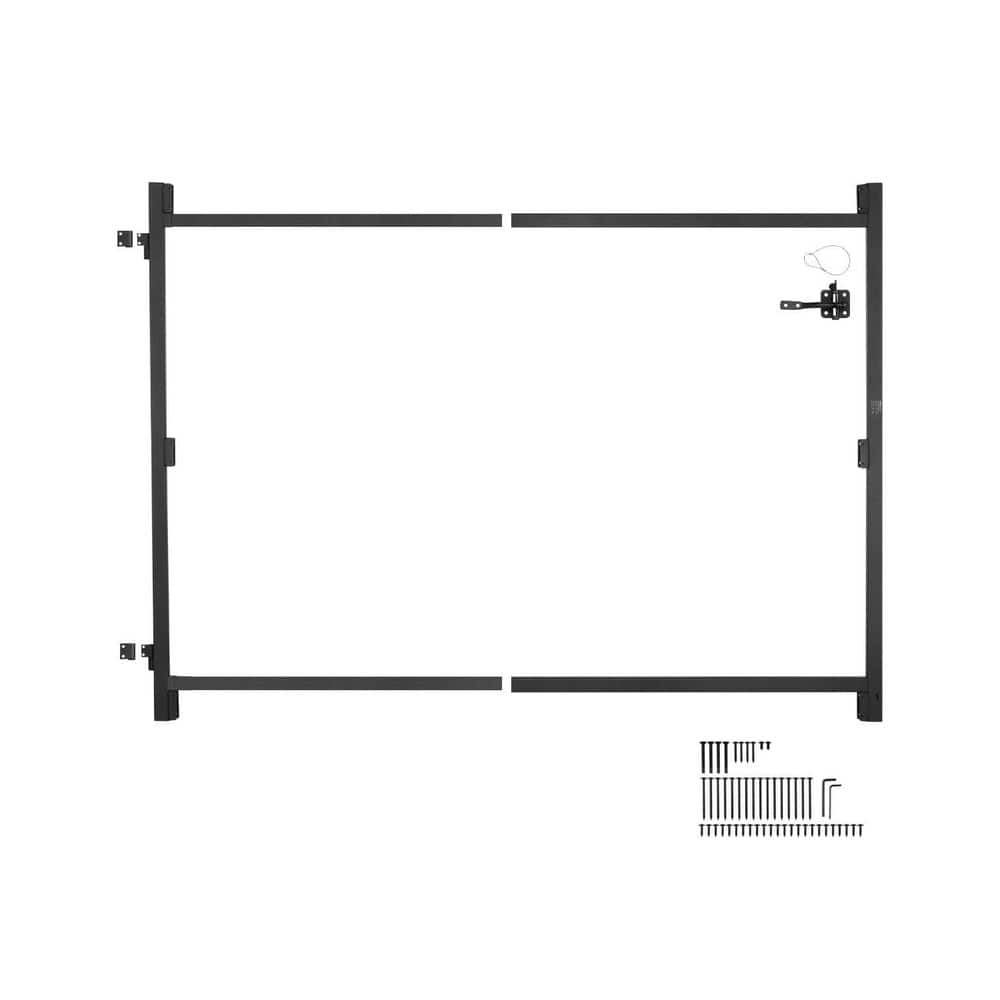 36-60 in. x 65 in. Black Adjustable Iron Gate Building Kit, Anti Sag Knock Down Door Frame with Latch Lock and Screw price history on PriceWatchPro