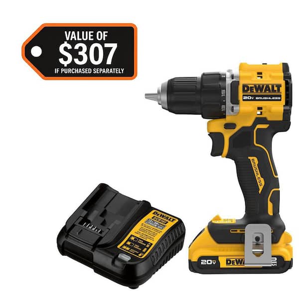 Atomic 20V Lithium-Ion Cordless Compact 1/2 in. Drill/Driver Kit with 2.0Ah Battery and Charger