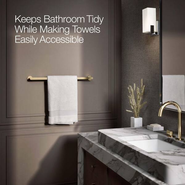 KOHLER Composed 24 in. Towel Bar in Vibrant French Gold 73142-AF