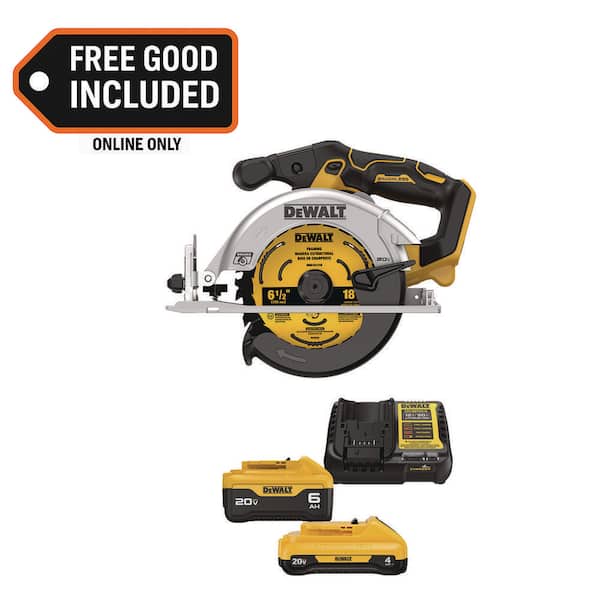 20V MAX Lithium-Ion Cordless Brushless 6-1/2 in. Sidewinder Style Circular Saw with 20V 5 Ah & 2 Ah Batteries & Charger