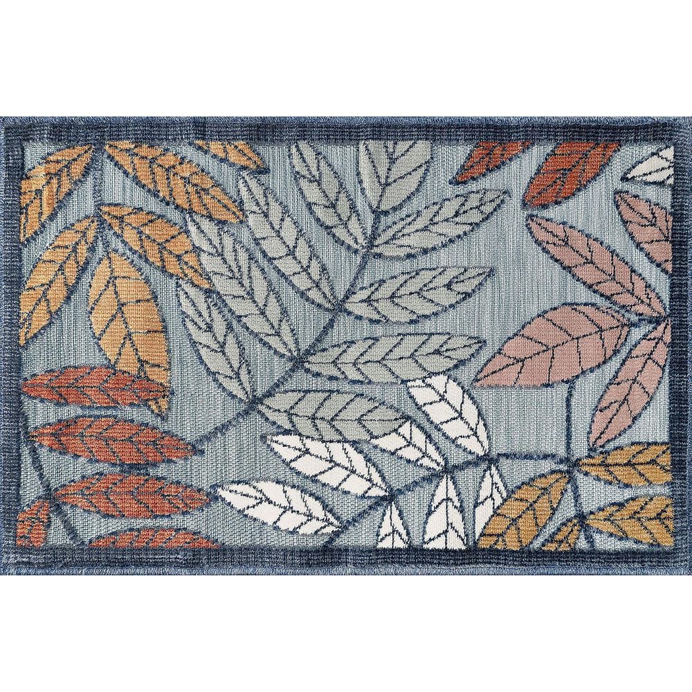 Tayse Rugs Tropic Floral Gray 2 ft. x 3 ft. Indoor/Outdoor Area Rug
