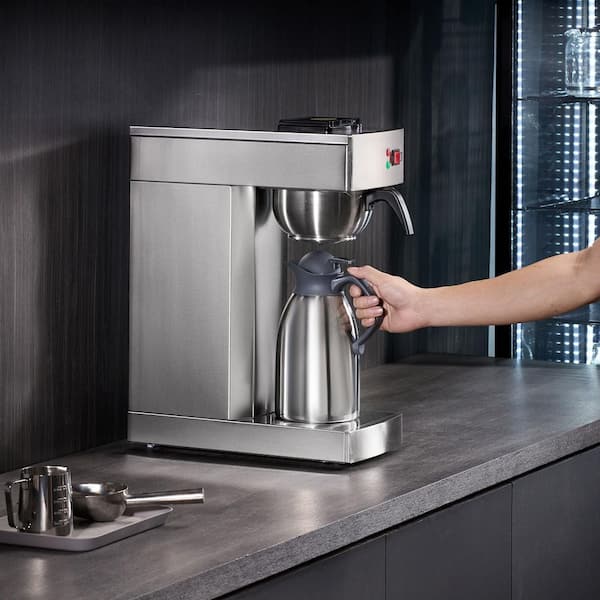 SKYSHALO 12 Cups Stainless Steel Drip Coffee Maker with Thermal Carafe to Keep Warm or Cold for Restaurant,2025 Upgrade,Sliver